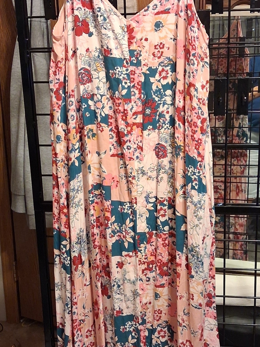 Savanna Jane Pink Floral Dress with Teal and Pink Accents/Pockets NWOT